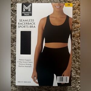Member's Mark Seamless Black Racerback Sports Bra